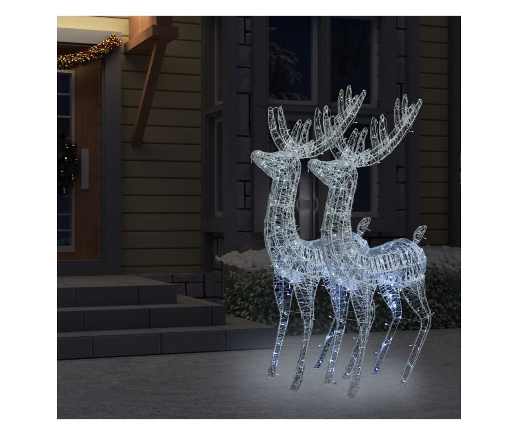 Χριστουγεννιάτικος Τάρανδος 250 LED, 2 τεμ., Ψυχρό Λευκό, 180 εκ., Ακρυλικό XXL - 6
