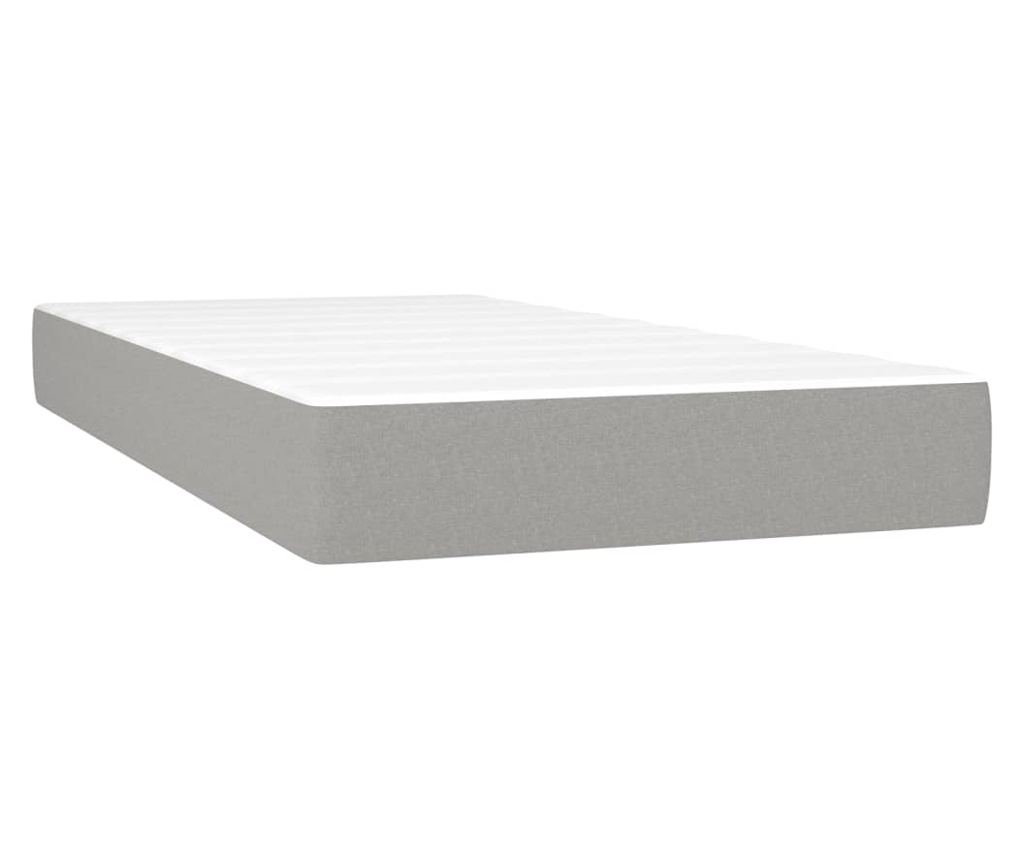 Okvir za krevet s madracem i LED rasvjetom, svijetlosiva, 80x200 cm, tekstil - 6