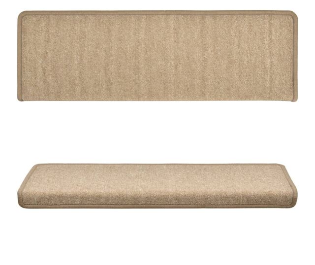 Tepisi za stepenice 15 kom 65x21x4 cm smeđe-sivi