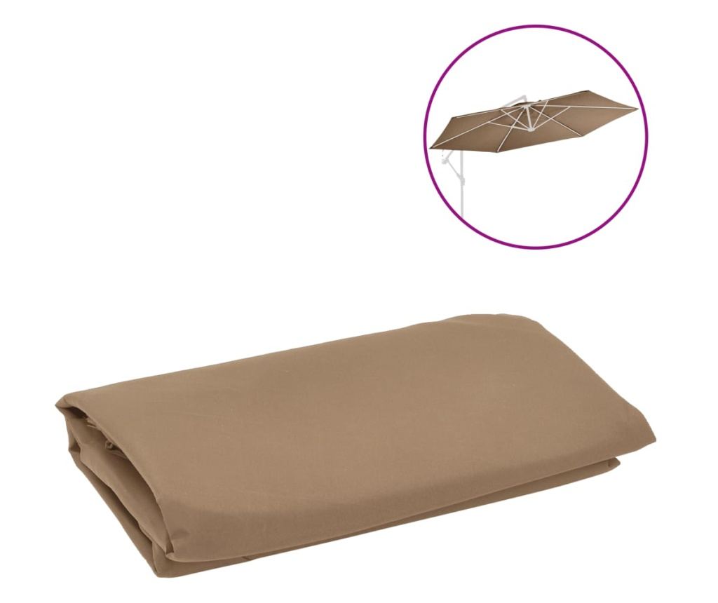 Zamjenska tkanina za konzolni suncobran 350 cm smeđe-siva - 2