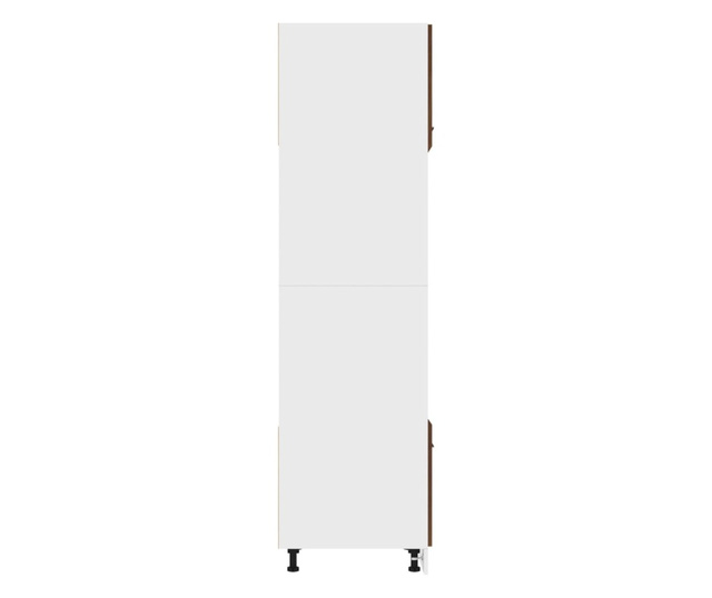 Шкаф за микровълнова, кафяв дъб, 60x57x207 см, инженерно дърво