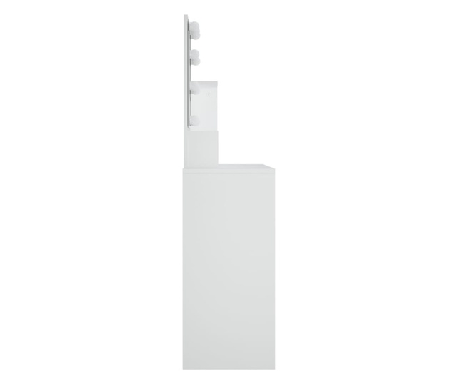 Masă de toaletă cu LED, alb, 86,5x35x136 cm