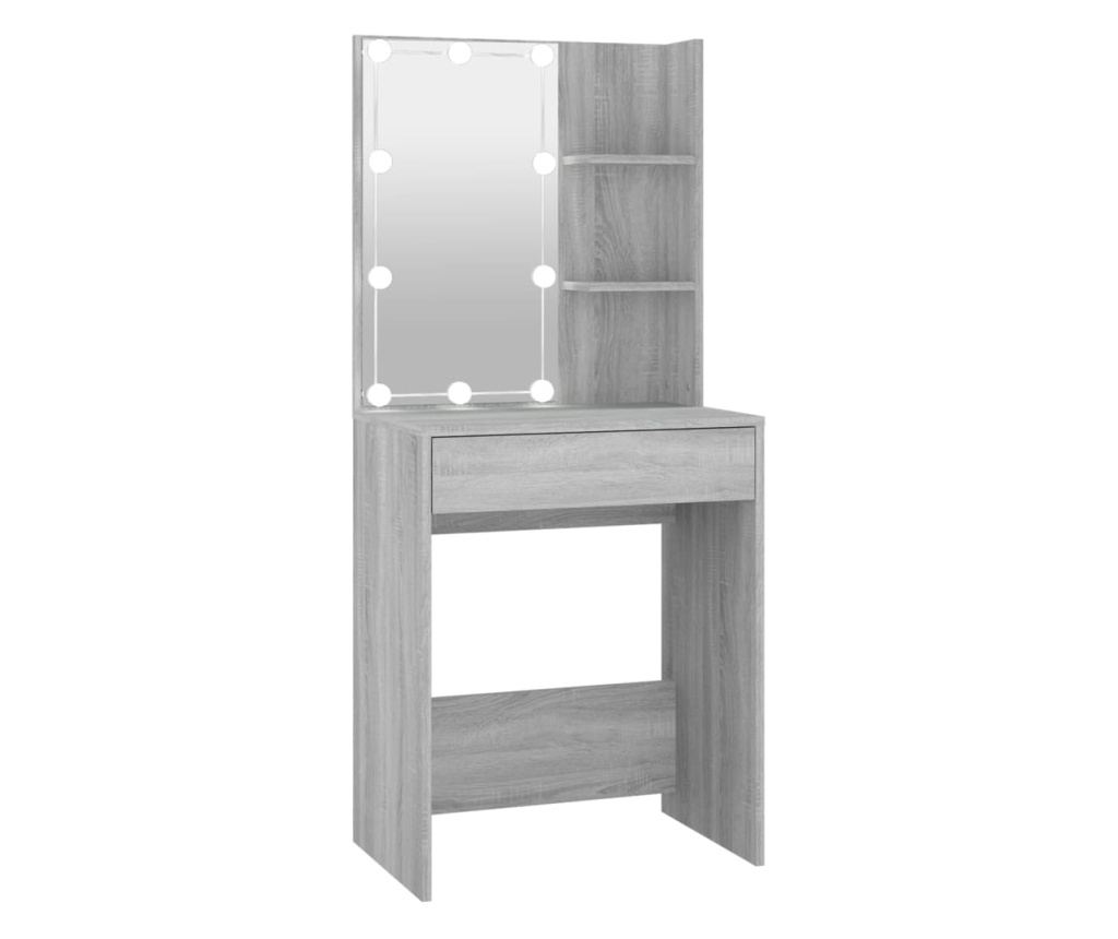 Μπουντουάρ με LED Γκρι Sonoma 60x40x140 εκ. - 2