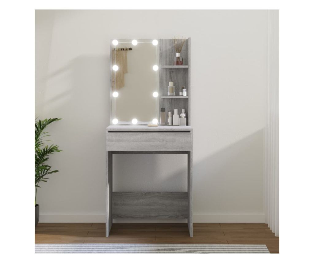 Μπουντουάρ με LED Γκρι Sonoma 60x40x140 εκ. - 4