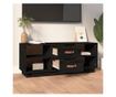 TV komoda, črna, 100x34x40 cm, masivno borovo leso