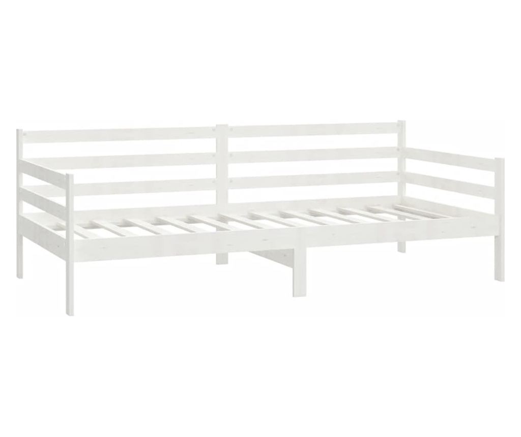 Krevet za dan, bijeli, 90x200 cm, masivno borovo drvo - 5