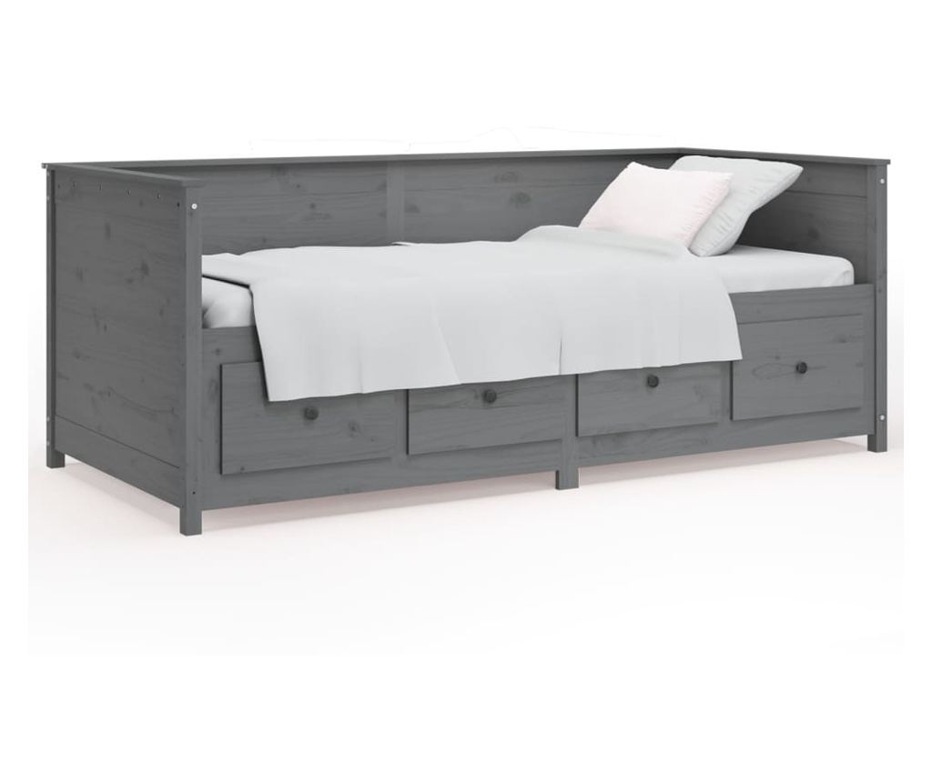 Daybed, Γκρι, 90x200 εκ., Μασίφ Πεύκο - 2