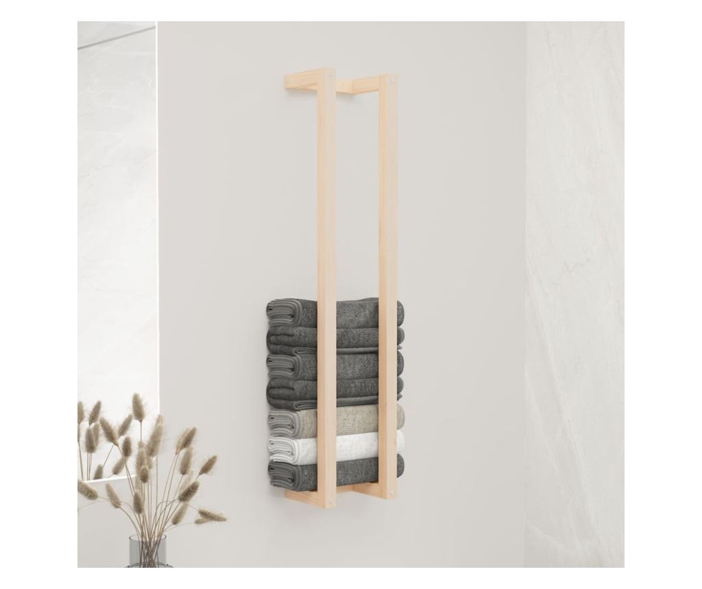 Поставка за хавлии 23x18x110 см борово дърво масив - 3