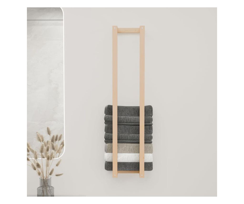 Поставка за хавлии 23x18x110 см борово дърво масив - 5
