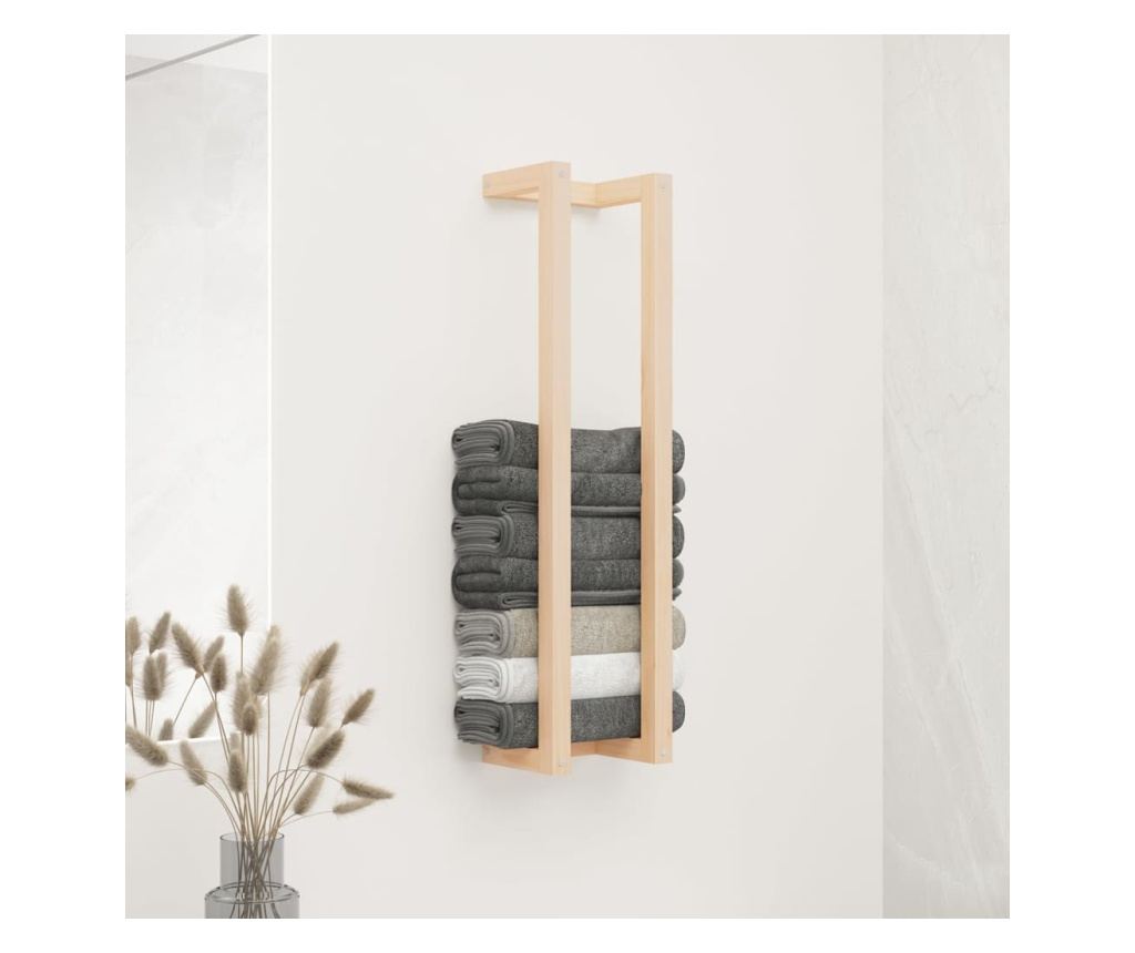 Stalak za ručnike 23x18x90 cm od masivne borovine - 3