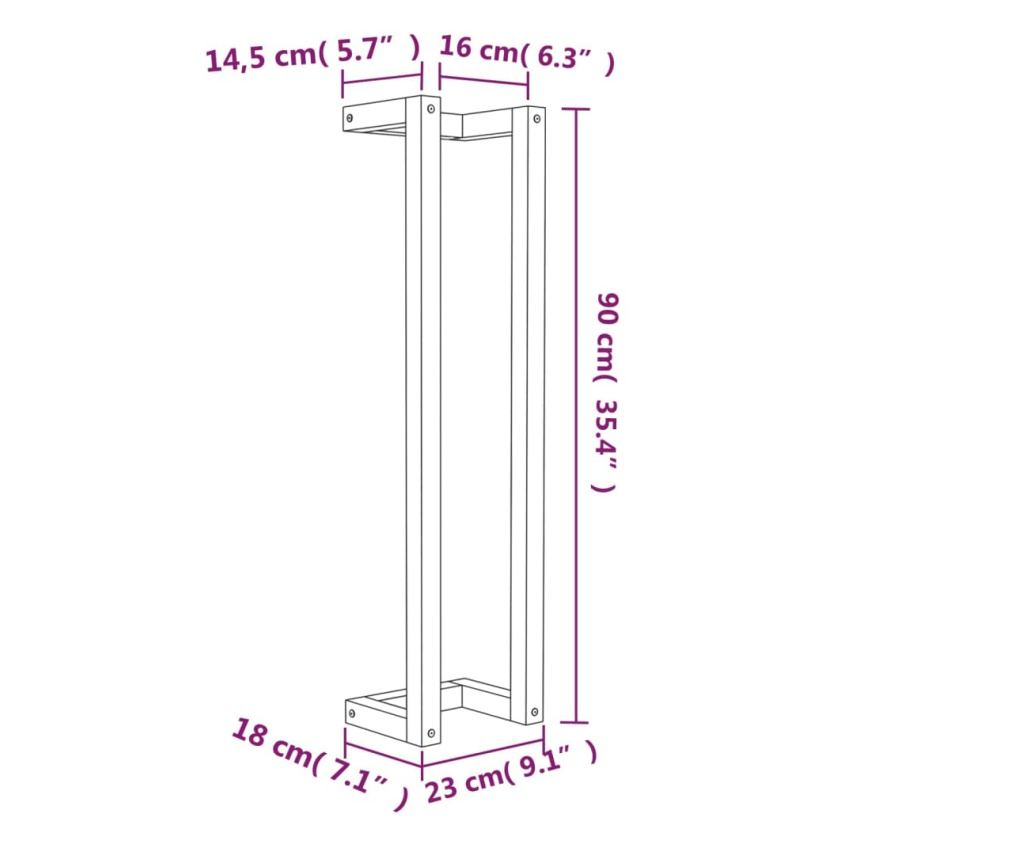 Stalak za ručnike 23x18x90 cm od masivne borovine - 16