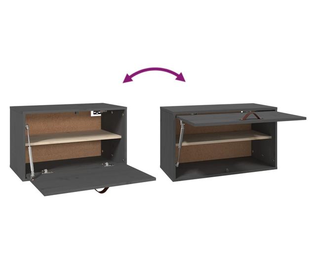 Omara, siva, 60x30x35 cm, masivno borovo leso