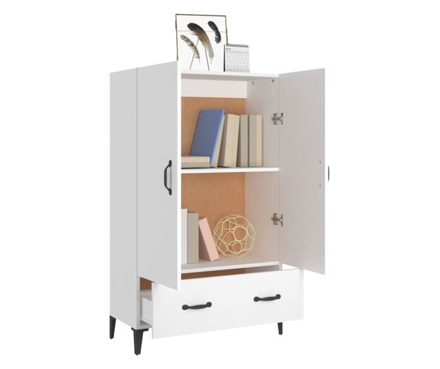 Dulap înalt, alb, 70x31x115 cm, lemn prelucrat