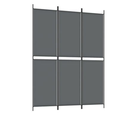 Paravan 3-delni antracit 150x200 cm blago 