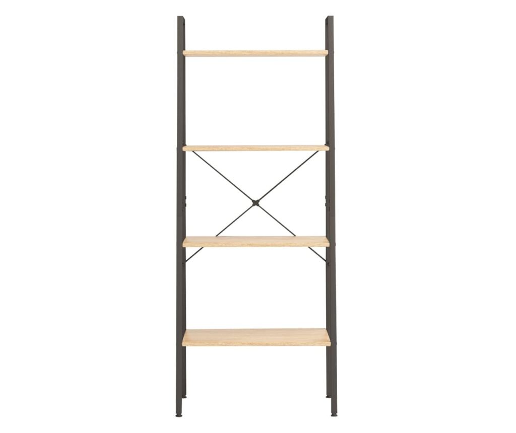 Ράφι 4 Επιπέδων, Ανοιχτό Καφέ/Μαύρο, 56x35x140 εκ. - 3