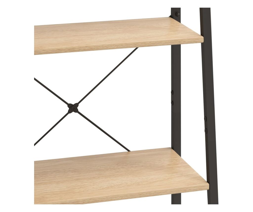 Ράφι 4 Επιπέδων, Ανοιχτό Καφέ/Μαύρο, 56x35x140 εκ. - 6