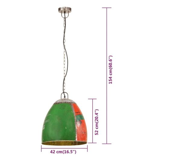 kerek többszínű ipari függőlámpa 25 W 42 cm E27