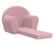Otroški kavč, roza, mehek pliš