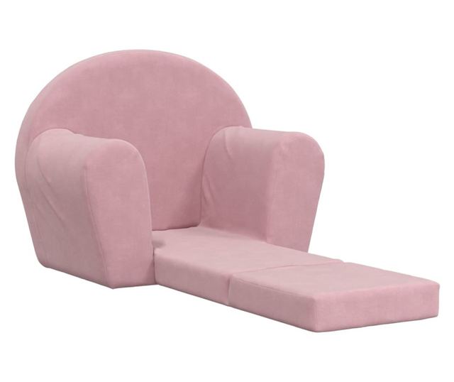 Otroški kavč, roza, mehek pliš