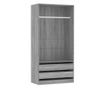 Гардероб, сив сонома, 100x50x200 см, инженерно дърво thumbnail 2
