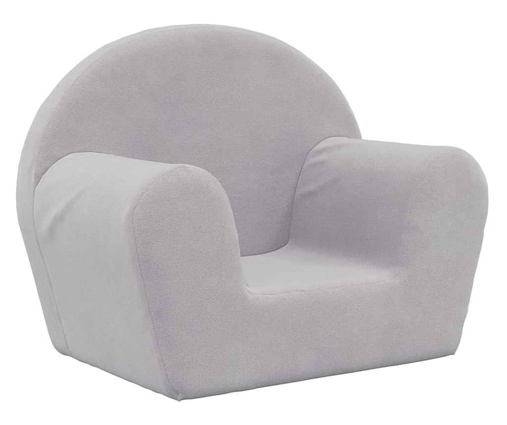 Otroška kavč, svetlo siva, mehak pliš - 2