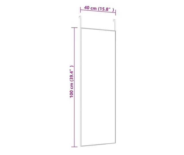 Ogledalo za vrata zlatno 40 x 100 cm od stakla i aluminija