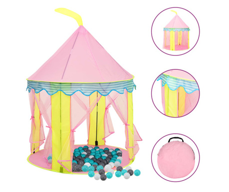 Dječji šator za igru s 250 loptica ružičasti 100 x 100 x 127 cm