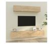 Set dulap TV, 4 piese, stejar sonoma, lemn prelucrat
