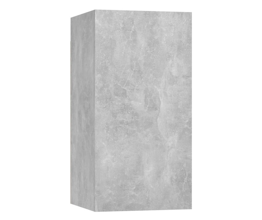 Set TV omare, 6 delov, betonsko siva, obdelano leseno - 5