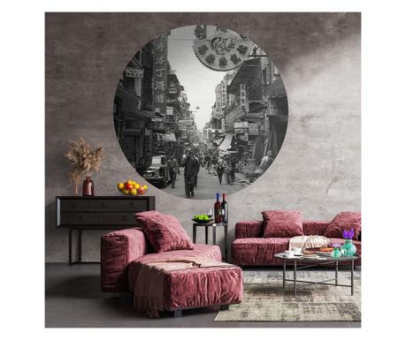 WallArt Tapeta v obliki kroga „Hong Kong the Old Days”, 190 cm