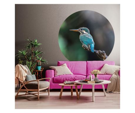 WallArt Tapeta v obliki kroga „The Kingfisher”, 142,5 cm
