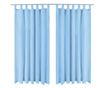 Mikro Satenske Zavjese 2 kom s Tregerima 140x175 cm Tirkizne