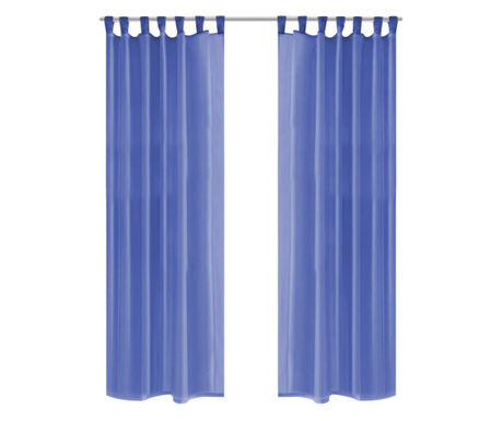Prosojne zavese 2 kosa 140x225 cm kraljevsko modre barve