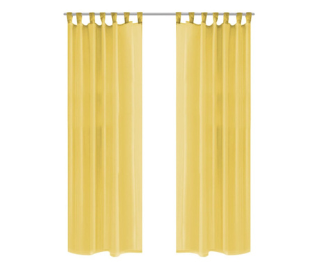 Prosojne zavese 2 kosa 140x245 cm rumene barve