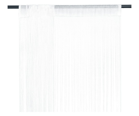 Zavese iz nitk 2 kosa 100x250 cm bele barve