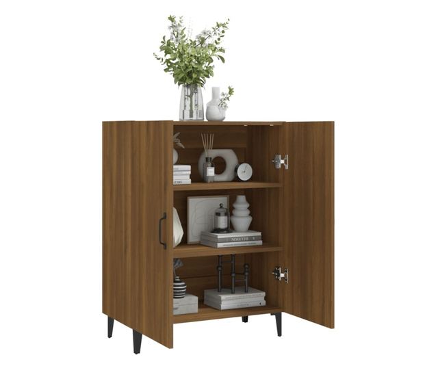 barna tölgyszínű szerelt fa tálalószekrény 70x34x90 cm