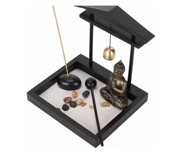 Декоративен комплект Zen Garden със свещник и ароматни пръчици със статуетка на Буда