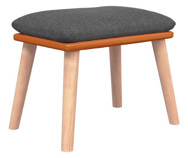 Табуретка, тъмносива, 45x29,5x39 см, текстил и изкуствена кожа