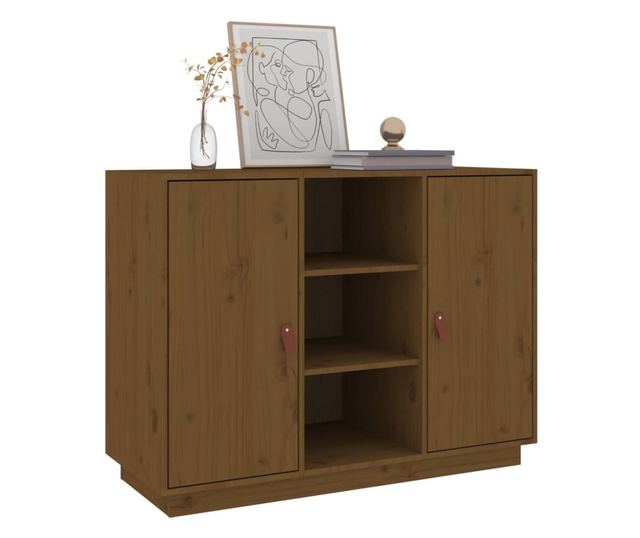 Stojalo, medeno rjavo, 100x40x75 cm, masivno borovo les.