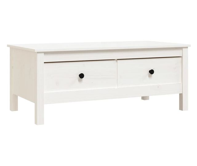 Kavni mizici, bela, 100x50x40 cm, masivno borovo leso