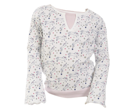 Bluza Wellyou bumbac pentru fetite cu unicorn si stelute, ,multicolor, 116/122, 128 / 134