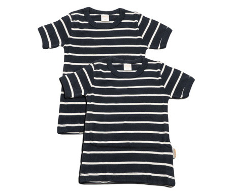 Set 2 tricouri copii cu dungi Wellyou, pentru baietei, 92/98, 104 / 110