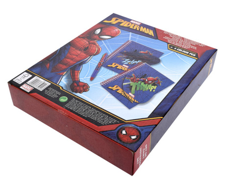 Set caiet + pix cu 4 culori SpiderMan, 28 x 23 x 5 cm, 59443
