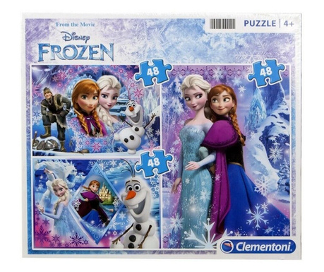 Puzzle Clementoni - Frozen, 4 x 48 piese, 4 ani+