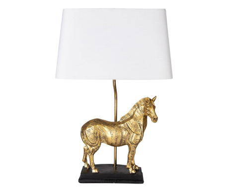 Antikolt arany színű asztali lámpa ló dekorral