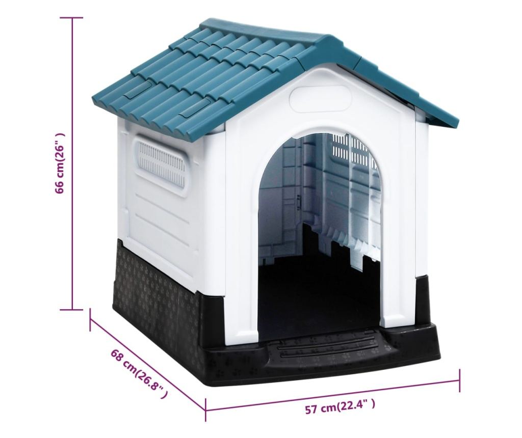 Pasja uta modra 57x68x66 cm polipropilen - 13