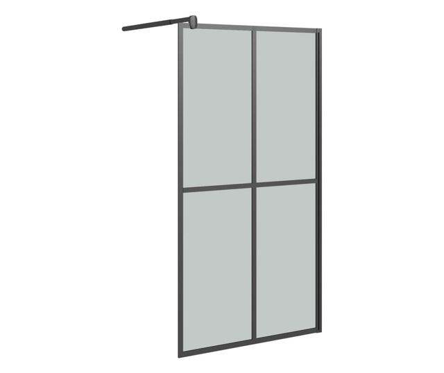 Параван за баня, 118x190 см, тъмно закалено стъкло