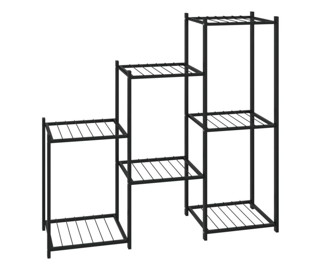 Stalak za cvijeće 83 x 25 x 80 cm crni željezni - 2