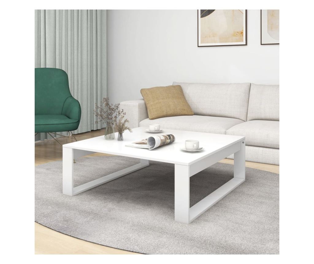 Stolić za kavu, bijel, 100x100x35 cm, MDF - 3