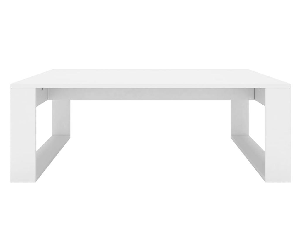 Stolić za kavu, bijel, 100x100x35 cm, MDF - 5